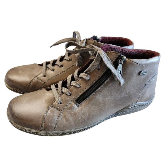 Rieker Remonte Tex Liv EU 42 US 11.5 Leather Zip Ankle Bootie Hiking Boot - Picture 1 of 13